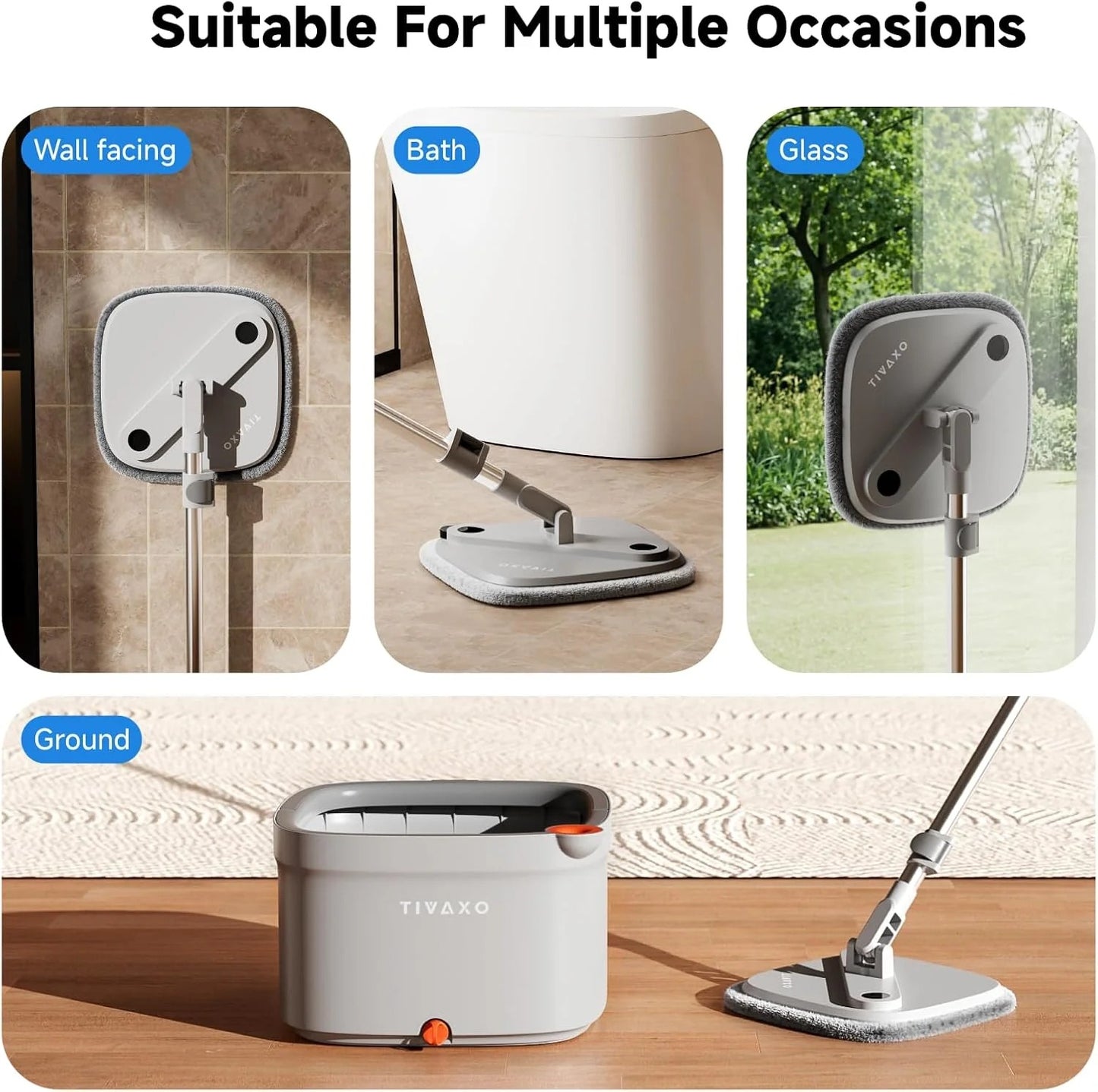 ?Big Promotion 49% OFF?Self Wash Spin Mop Spinner Flat 360 Rotating Cleaner With Turbo Flushing Bucket