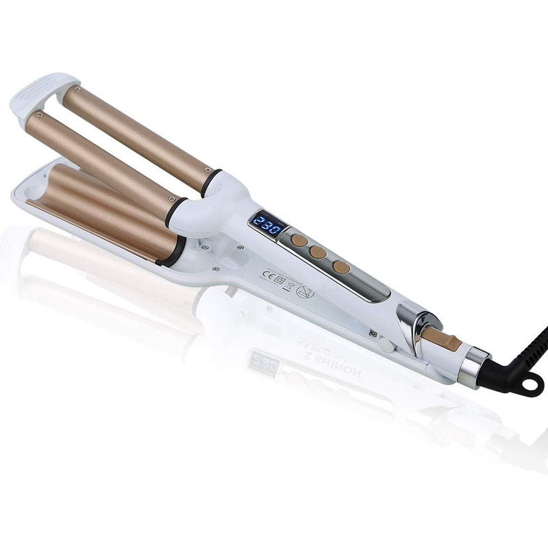 Ceramic Hair Crimper Iron Hair Waver 3 Barrel 0.6 inch / 16mm Professional Crimping Iron