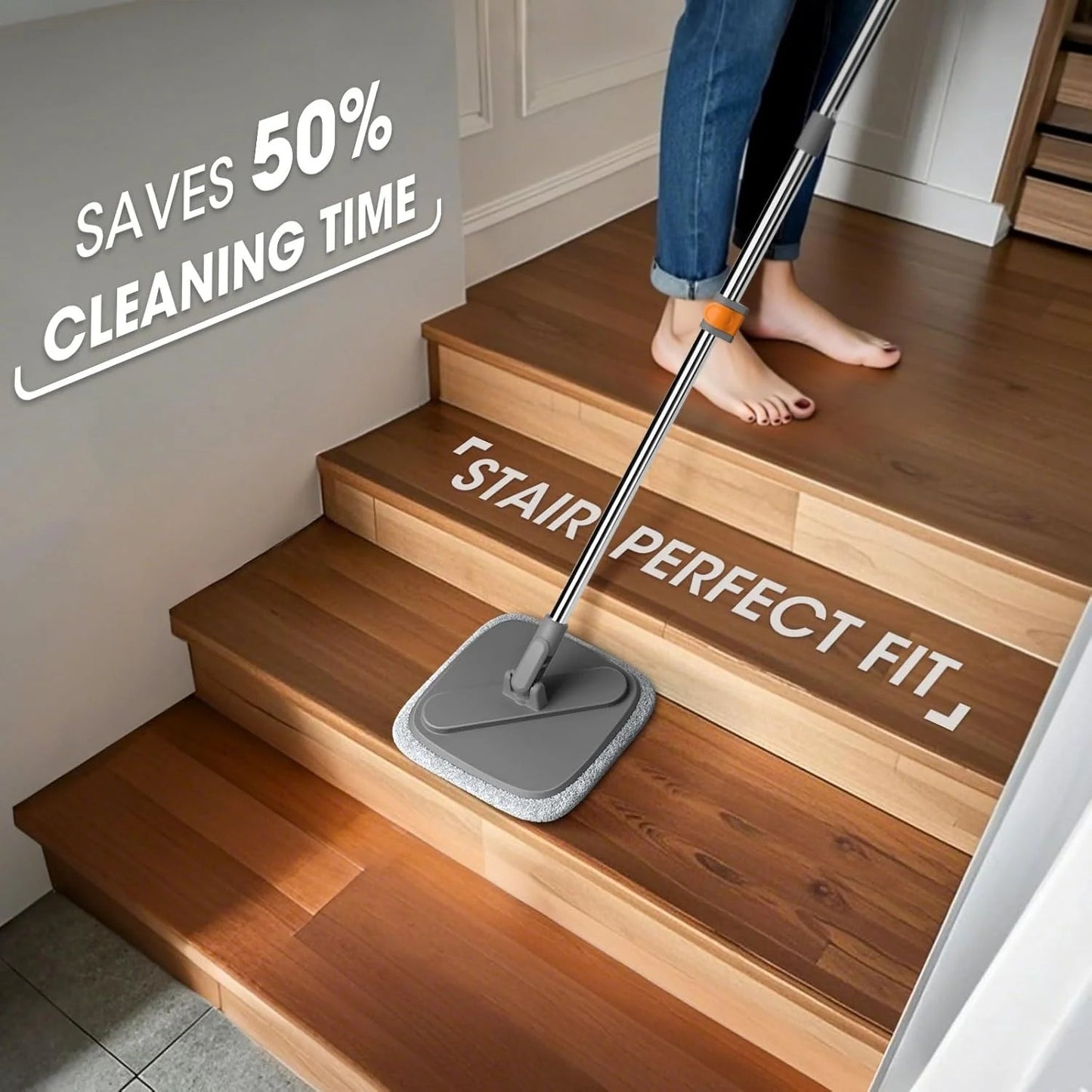 ?Big Promotion 49% OFF?Self Wash Spin Mop Spinner Flat 360 Rotating Cleaner With Turbo Flushing Bucket