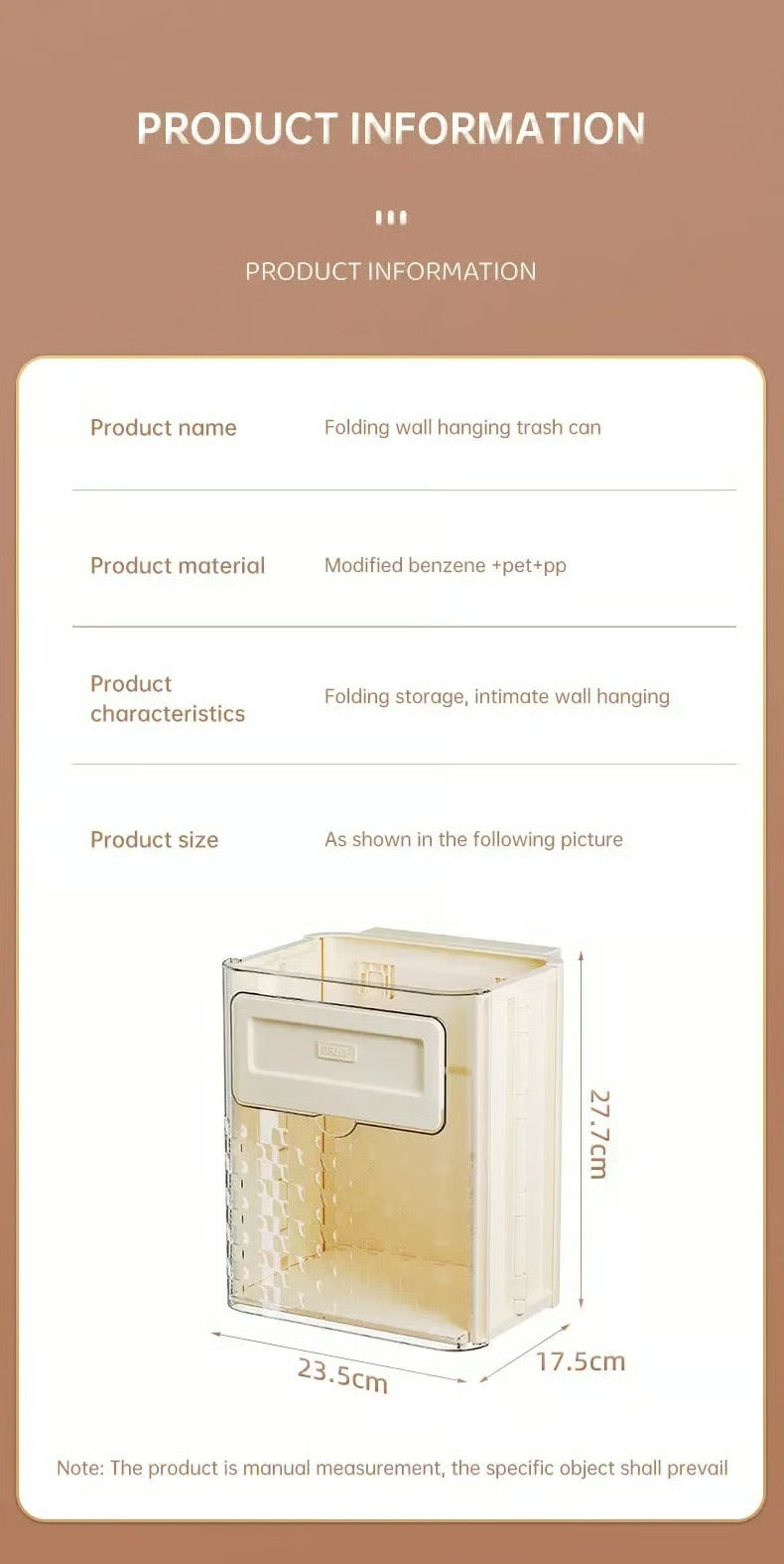 Folding Hanging Trash Can